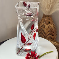 Nobile Ruby Leaf Twist Vase - 20cm