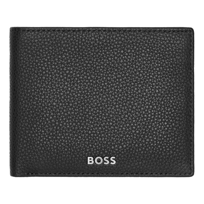 HUGO BOSS Luxury Black Leather Slim Wallet & Pen Set