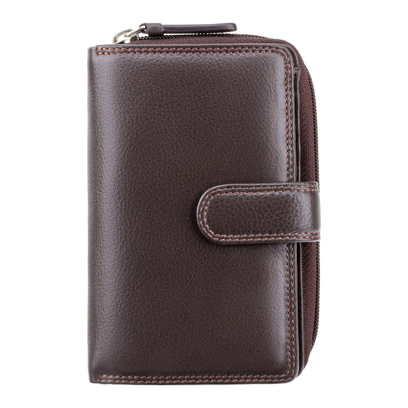 Personalised Soft Brown Leather Purse - Visconti Madame HT33