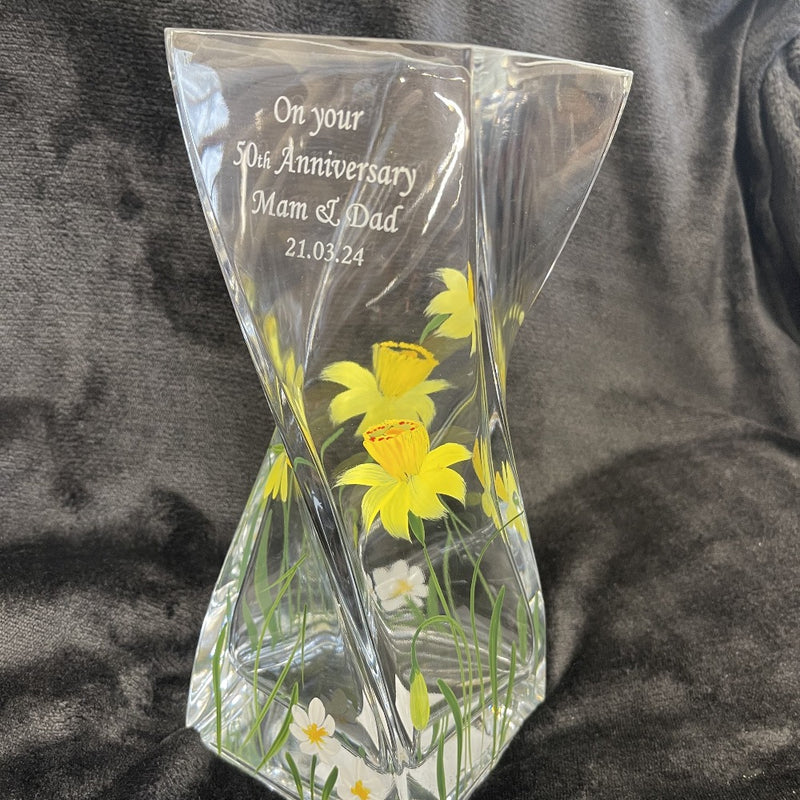 Nobile Daffodil Twist Vase - 20cm